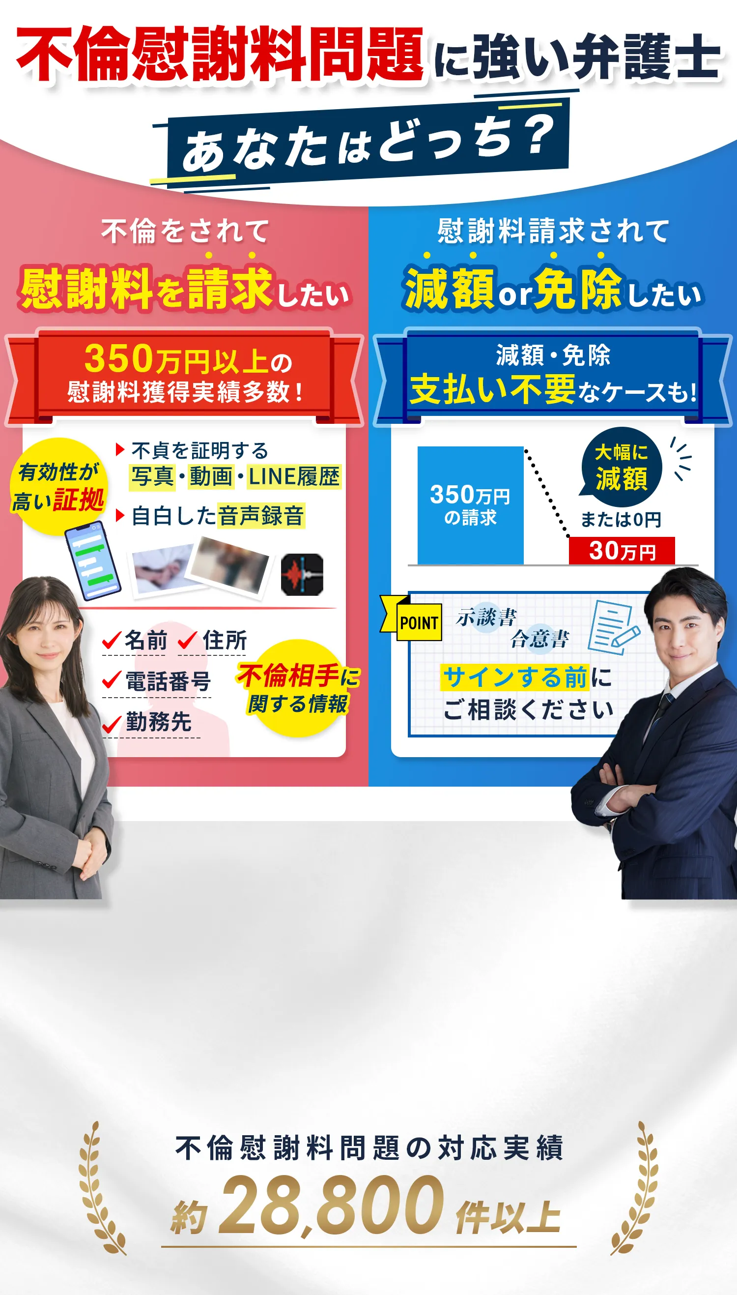 不倫慰謝料問題に強い弁護士